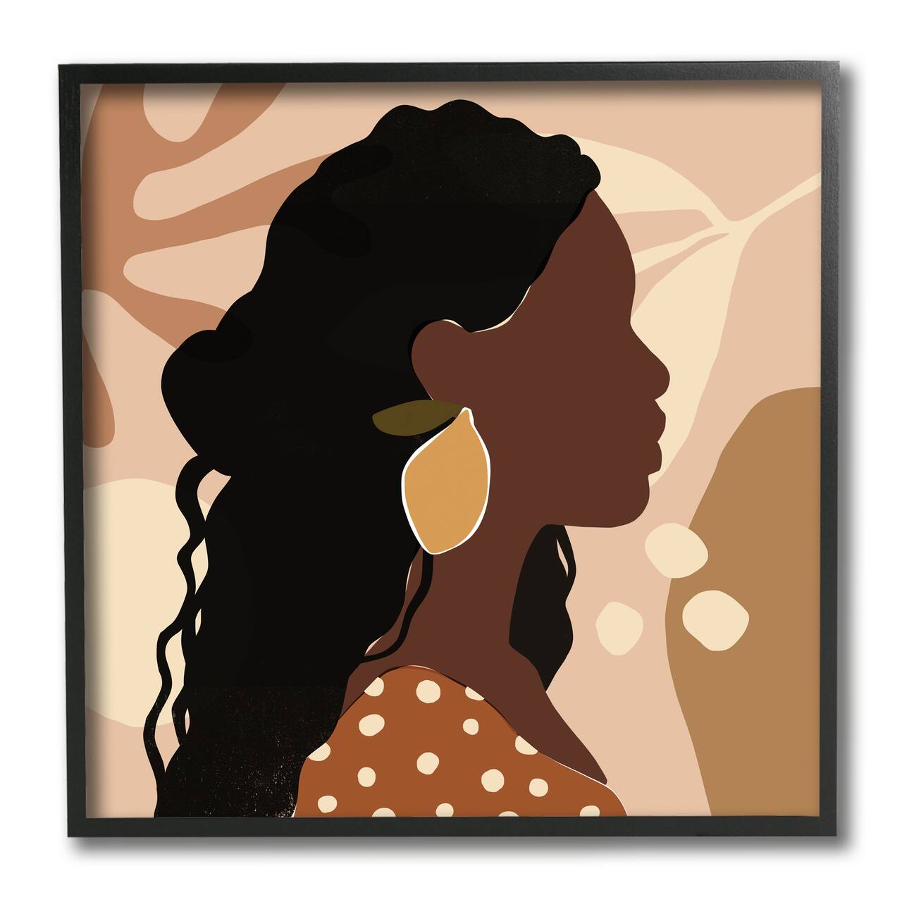 Stupell Industries Woman with Lemon Earrings Black Framed Wall Art